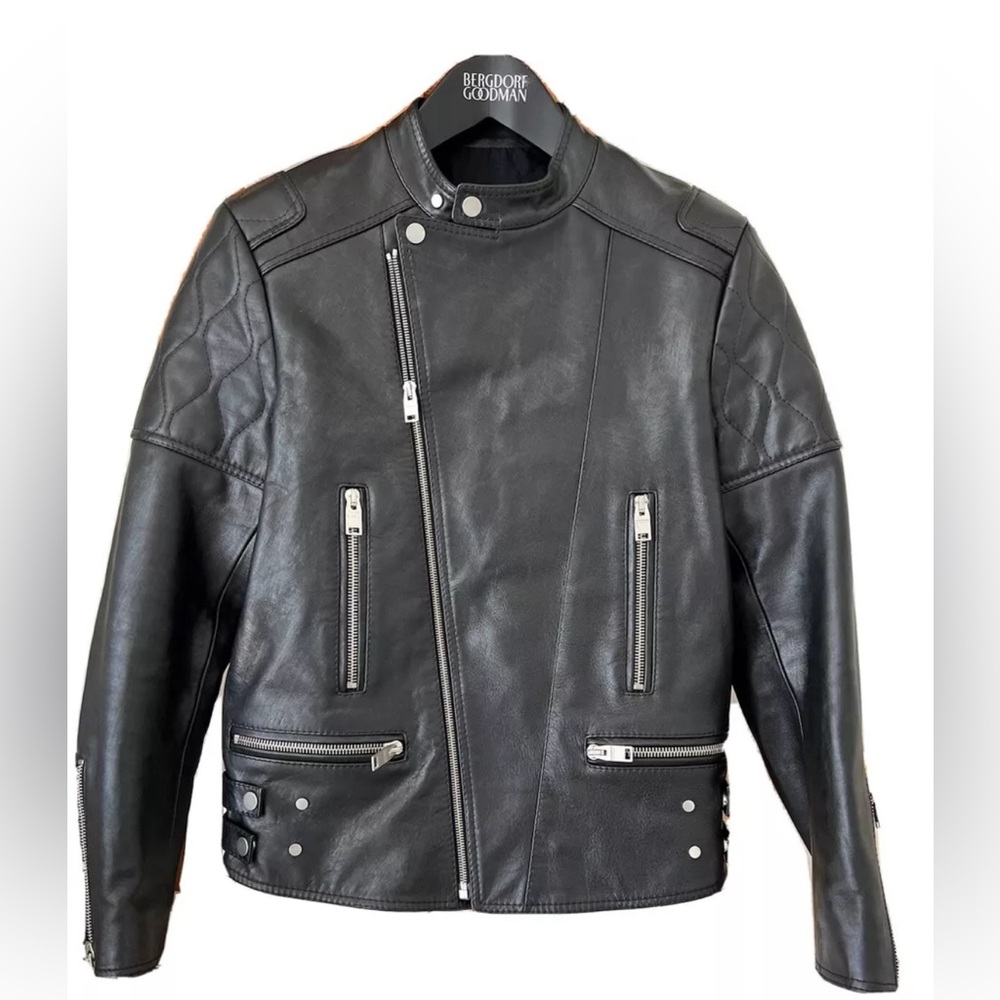 Balenciaga Leather Moto Jacket. 40/US. Black. Slim Fit.  $4K+ Made in Italy.